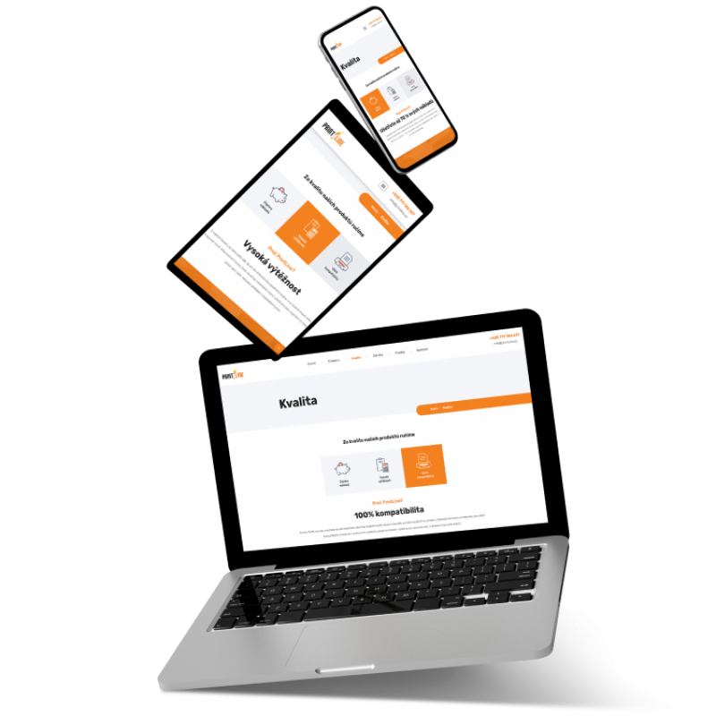 Prenosný počítač, tablet a telefón s aplikáciou PrintLine web