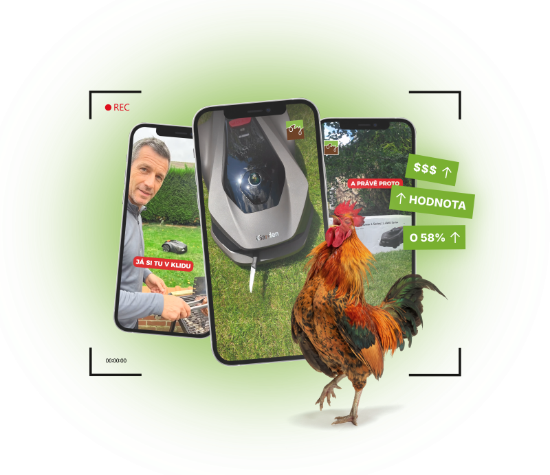 Kohout s maketami vzdelávacích a produktových videí