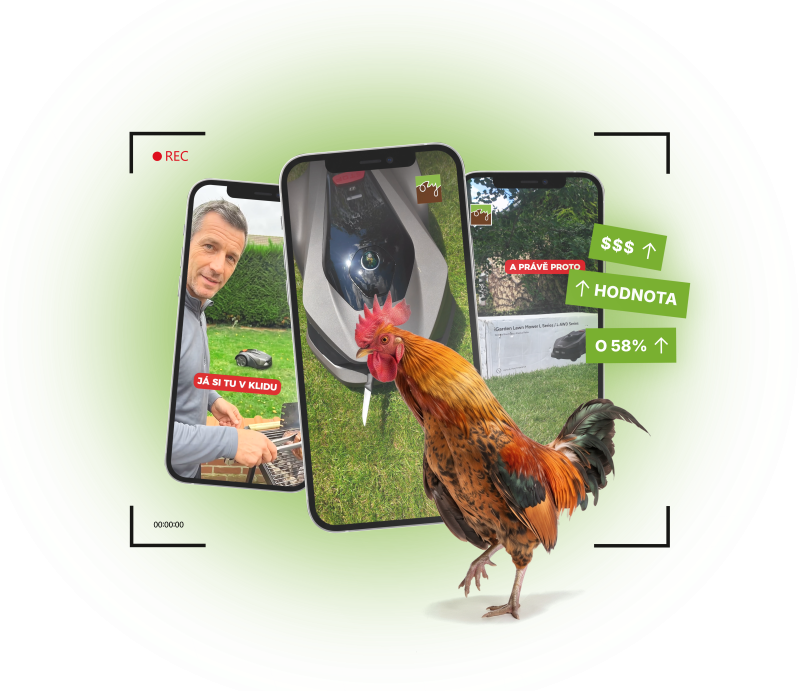 Kohout s maketami vzdelávacích a produktových videí