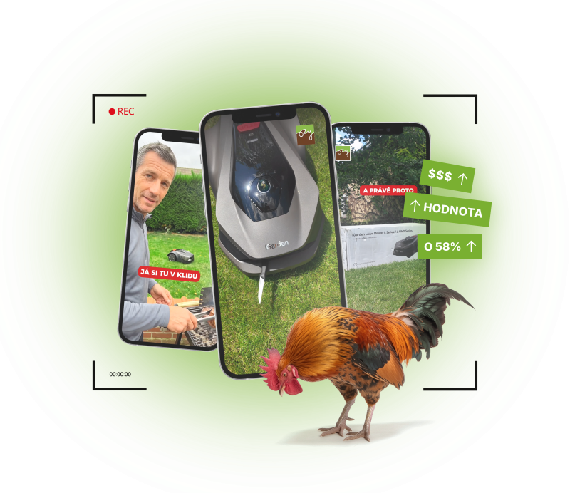 Kohout s maketami vzdelávacích a produktových videí