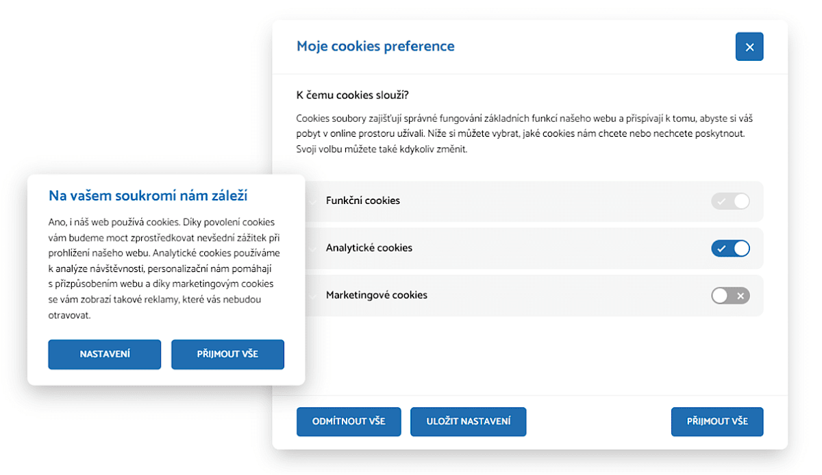 Náhľad lišty cookie