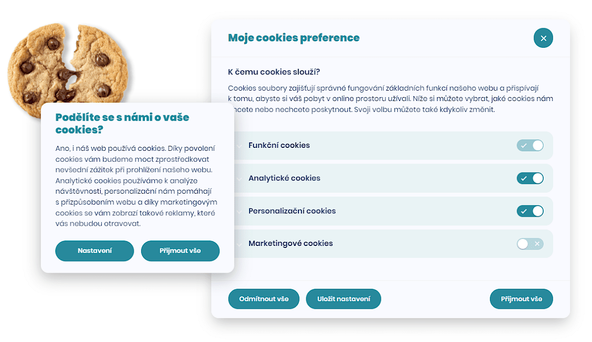 Náhľad lišty cookie